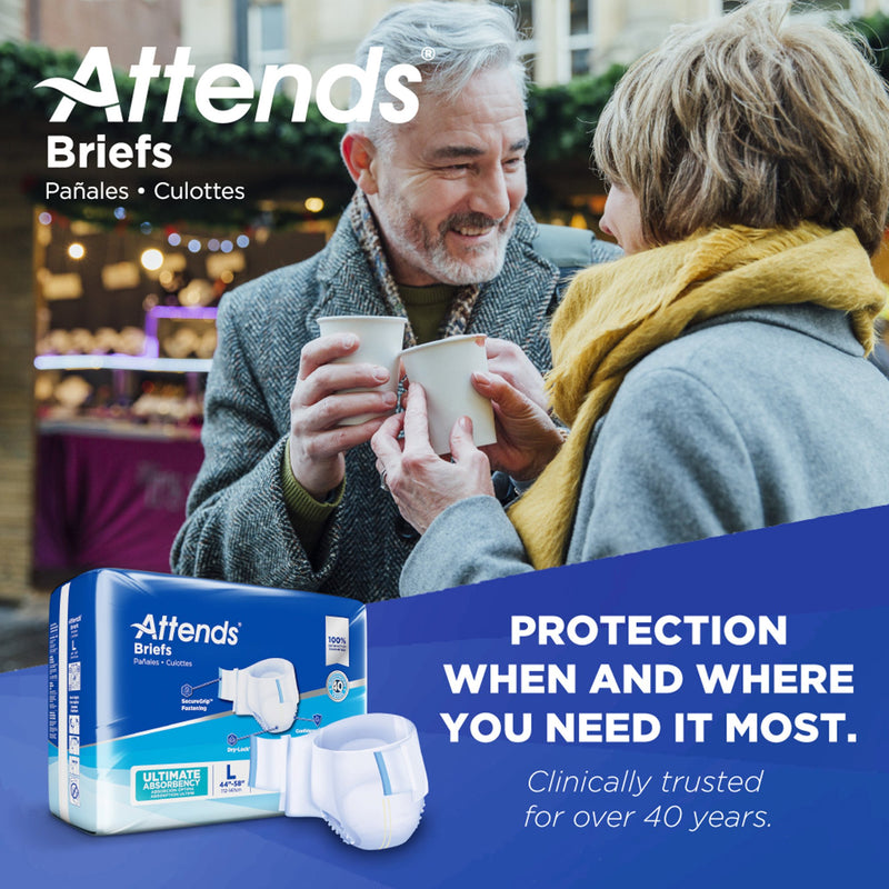 Attends® Advanced Unisex Adult Incontinence Brief Large Disposable Heavy Absorbency (950225_CS) 72/CS