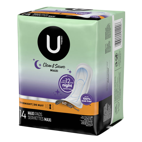 U by Kotex® Security Feminine Pad Maxi / Overnight Heavy Absorbency (971266_CS) 8/CS