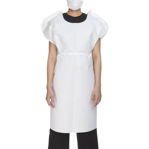 McKesson Patient Exam Gown One Size Fits Most White Disposable (146461_EA) 1/EA