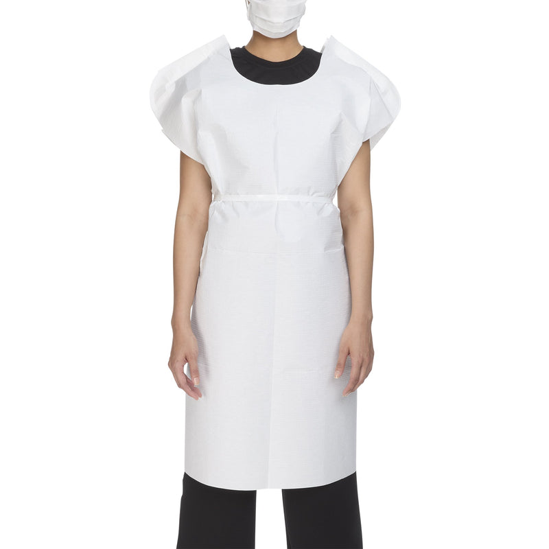 McKesson Patient Exam Gown One Size Fits Most White Disposable (146461_EA) 1/EA