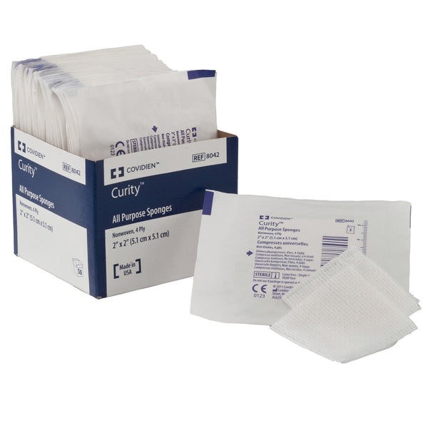 Curity™ Nonwoven Sponge 3 X 3 Inch 4-Ply Sterile 2 per Pack (189400_CS) 2400/CS