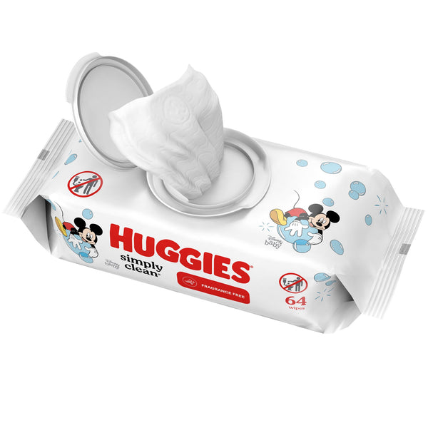 Huggies® Simply Clean® Baby Wipe Soft Pack Unscented 64 Count (1090331_CS) 512/CS