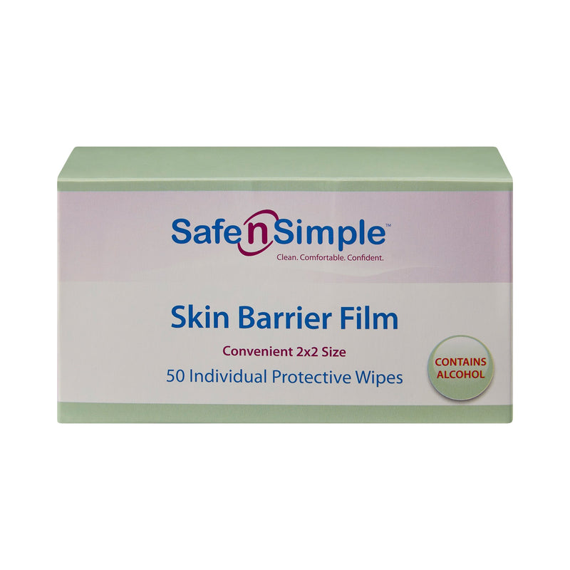 Safe N Simple™ Skin Barrier Wipe 43% / 20% Strength Isopropyl Alcohol / Butyl Ester of PVM/MA Copolymer Individual Packet NonSterile (895485_BX) 50/BX