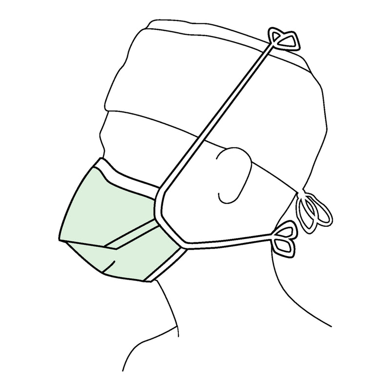 Halyard Surgical Mask Not Rated Tie Closure One Size Fits Most (188500_CS) 300/CS