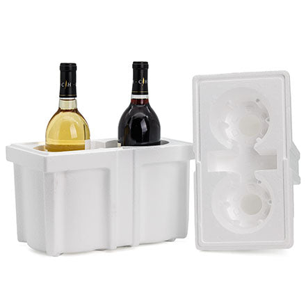 2 Bottle Foam Wine Shipper Insert - 750ml (WS740T) Case Of 4