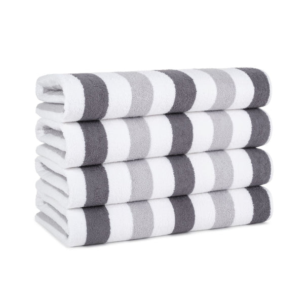 Arkwright Home Cabo Cabana Beach Towel 30x70 Black/Grey (4/Pack) (PNP-CABOCABANA-BKGY) 4/PK