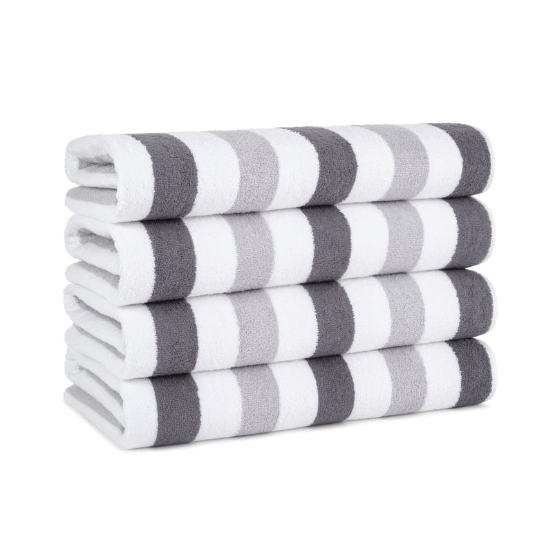 Arkwright Home Cabo Cabana Beach Towel 30x70 Black/Grey (4/Pack) (PNP-CABOCABANA-BKGY) 4/PK