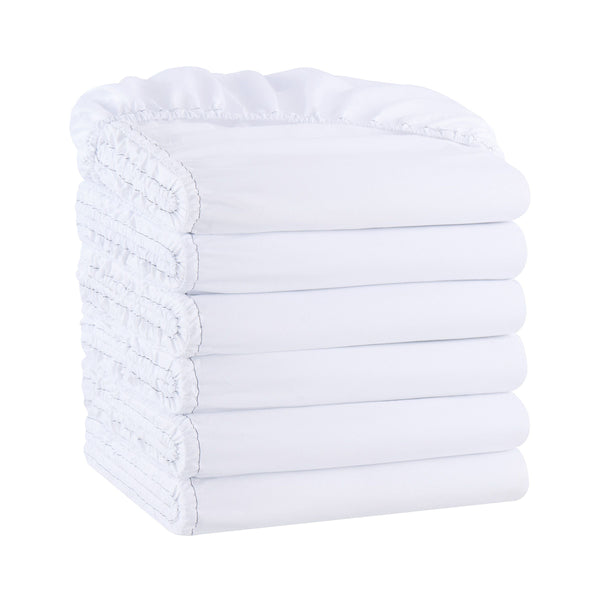 Host & Home Microfiber Fitted Sheet Full White (6/Pack) (P-MFS-548012) 6/PK