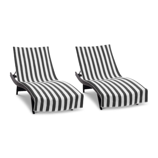 Arkwright Home California Cabana Chaise Cover 30x85 Black (2/Pack) (P-CC-CABANA-BK) 2/PK