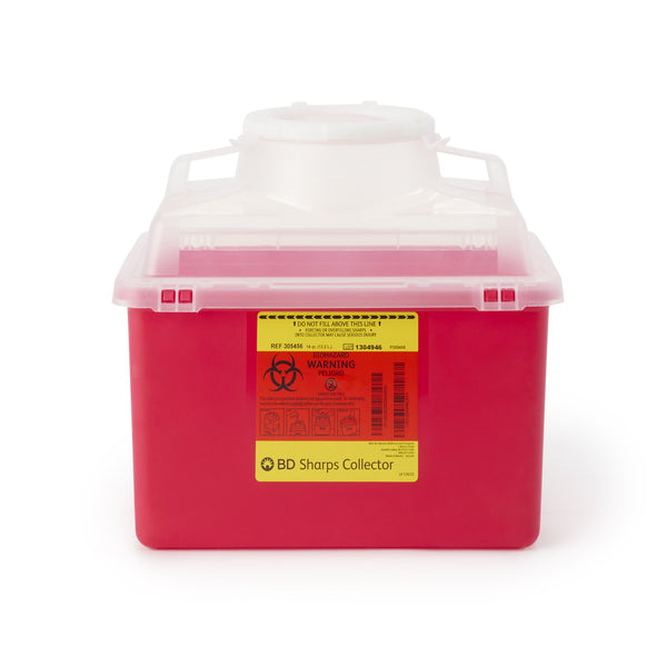BD™ Sharps Container Red Base 11-1/2 H X 12-4/5 W X 8-4/5 D Inch Vertical Entry 3.5 Gallon (243874_EA) 1/EA