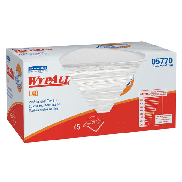 WypAll® L40 Hygienic Towel Light Duty 45 Count Box 12 X 23 Inch NonSterile Disposable (647961_CS) 12/CS