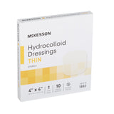 McKesson Thin Hydrocolloid Dressing Film Backing 4 X 4 Inch Square Hydrocolloid / Film (882982_EA) 1/EA
