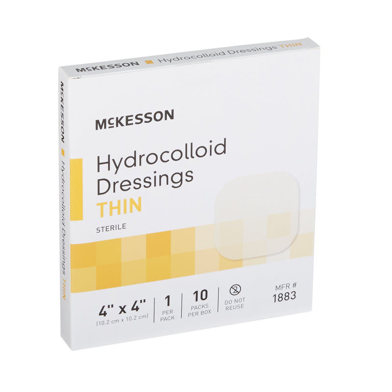 McKesson Thin Hydrocolloid Dressing Film Backing 4 X 4 Inch Square Hydrocolloid / Film (882982_EA) 1/EA