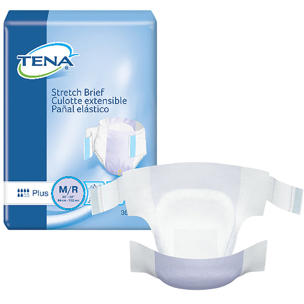 TENA® Stretch™ Plus Unisex Adult Incontinence Brief Medium Disposable Moderate Absorbency (959405_PK) 36/PK