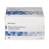 McKesson Personal Razor Single Edge Twin Blade NonSterile Disposable (474704_CS) 100/CS