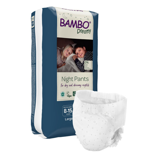 Bambo® Dreamy Night Pant Unisex Youth Training Pants Pull On with Tear Away Seams Size 8 to 15 Years Disposable Heavy Absorbency (1255465_PK) 10/PK