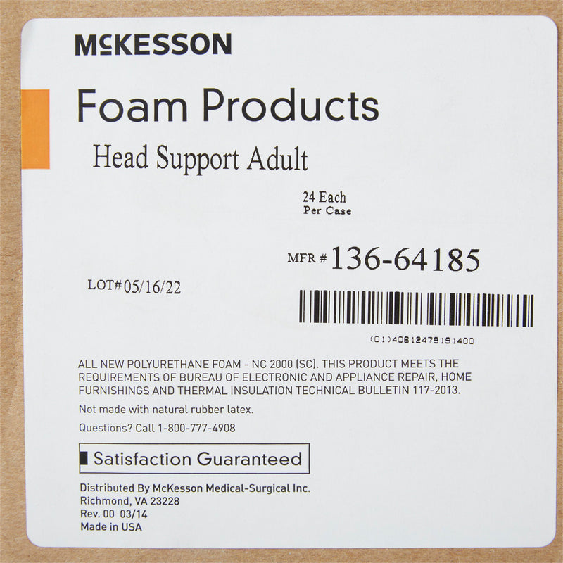 McKesson Head Positioner 9 W X 8 L X 4-1/2 H Inch Foam Freestanding (929212_CS) 24/CS