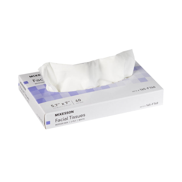 McKesson Facial Tissue White 5-7/10 X 7 Inch 40 Count (1040597_BX) 40/BX