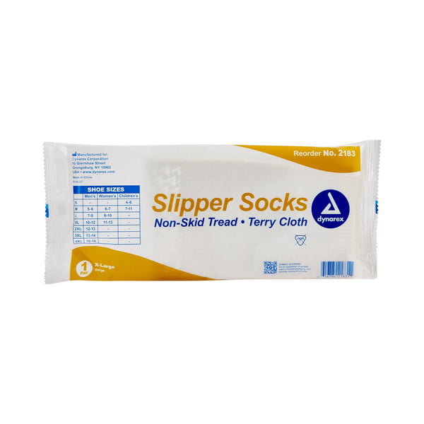 Dynarex Slipper Socks Unisex Adult X-Large Single Tread Single Patient Use Beige (826646_EA) 1/EA