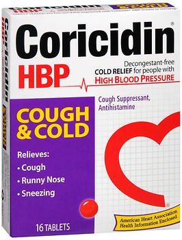 Coricidin® HBP Cold and Cough Relief 4 mg - 30 mg Strength Tablet 16 per Box (1005880_CT) 16/CT