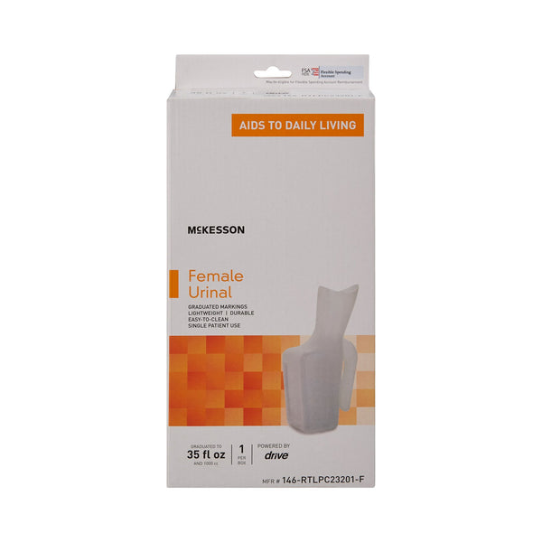 McKesson Female Urinal 32 oz. / 946 mL Without Closure Single Patient Use (1103384_EA) 1/EA