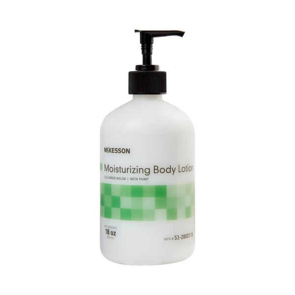 McKesson Hand and Body Moisturizer 18 oz. Pump Bottle Cucumber Melon Scent Lotion (877027_CS) 12/CS