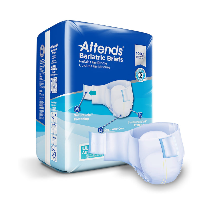 Attends® Bariatric Unisex Adult Incontinence Brief 4X-Large Disposable Heavy Absorbency (955308_CS) 32/CS