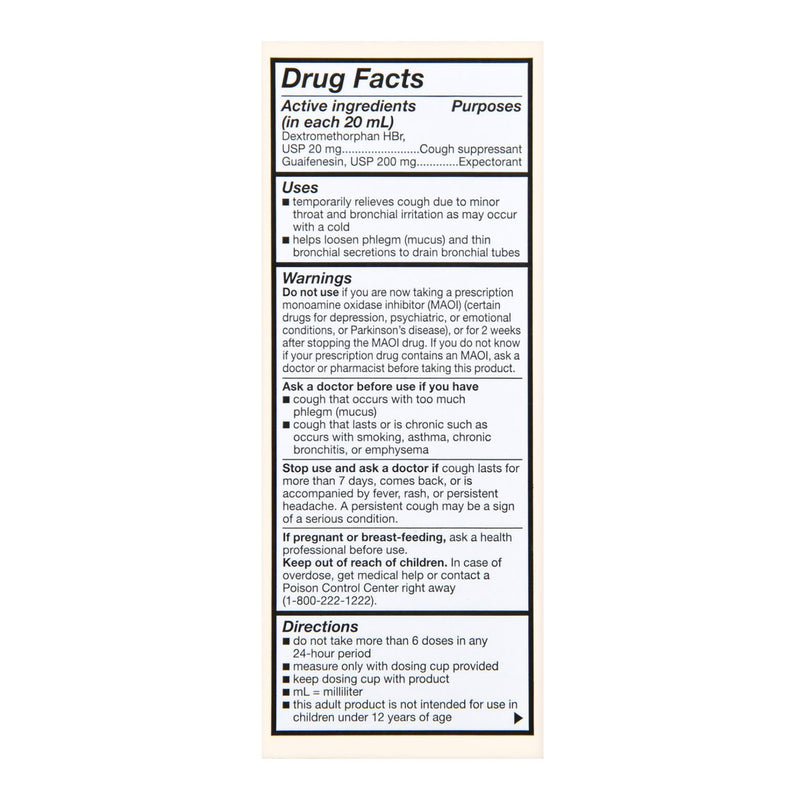 Foster & Thrive™ Cough and Chest Congestion 200 mg - 20 mg / 20 mL Strength Syrup 4 oz. (1238977_EA) 1/EA