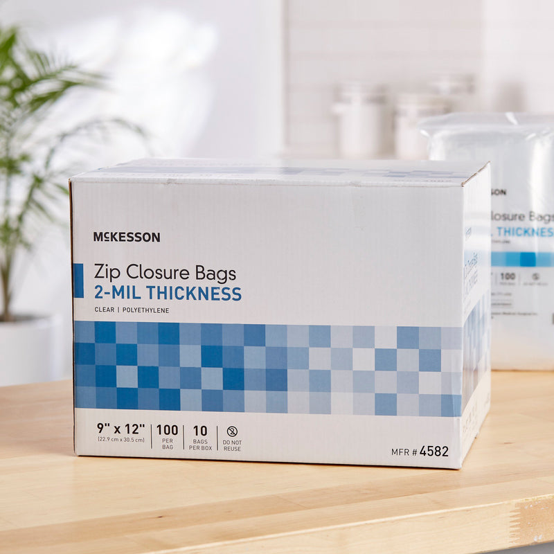 McKesson Reclosable Bag 9 X 12 Inch Polyethylene Clear Zipper Closure (911644_BX) 10/BX