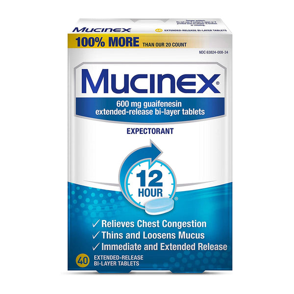 Mucinex® Cold and Cough Relief 600 mg Strength Tablet 40 per Box (797347_BX) 40/BX