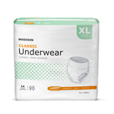 McKesson Classic Unisex Adult Absorbent Underwear Pull On with Tear Away Seams X-Large Disposable Light Absorbency (884178_BG) 1/BG