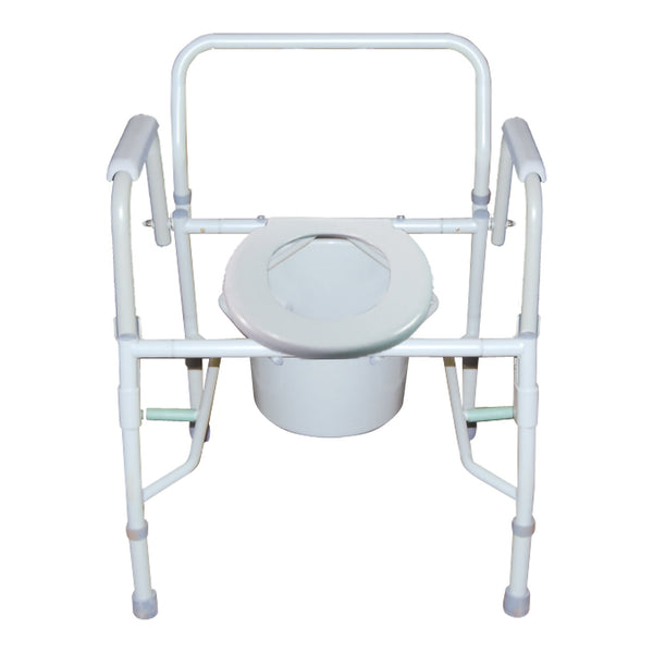 McKesson Commode Chair Drop Arms Steel Frame Back Bar 13-3/4 Inch Seat Width 300 lbs. Weight Capacity (1205413_CS) 1/CS