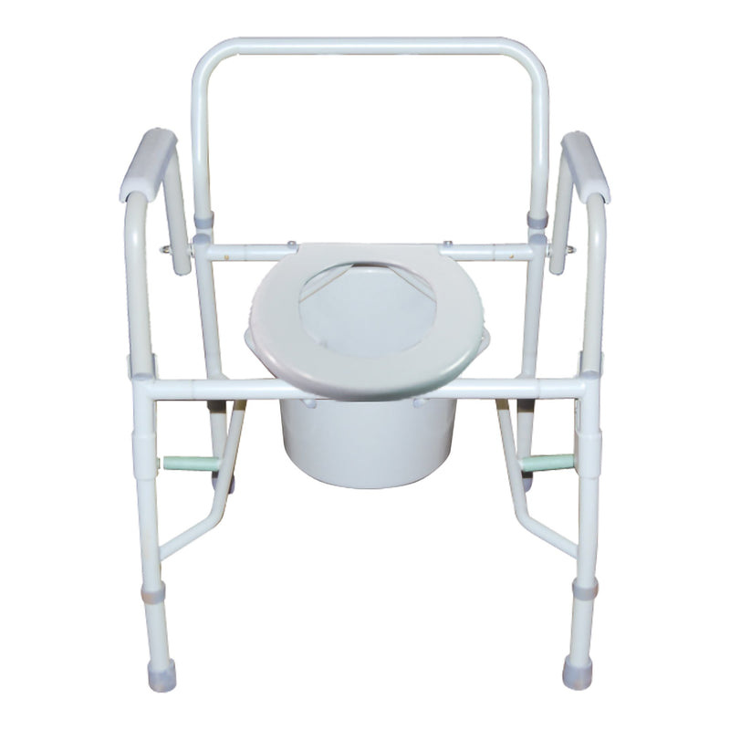 McKesson Commode Chair Drop Arms Steel Frame Back Bar 13-3/4 Inch Seat Width 300 lbs. Weight Capacity (1205413_CS) 1/CS