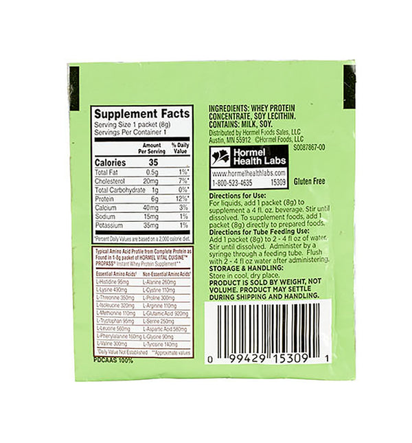 Hormel Vital Cuisine® PROPASS® Oral Supplement Unflavored Powder 0.28 oz. Individual Packet (581333_EA) 1/EA