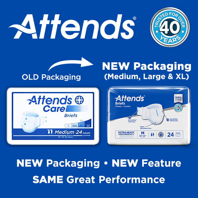 Attends® Care Advanced Unisex Adult Incontinence Brief X-Large Disposable Heavy Absorbency (957931_CS) 60/CS