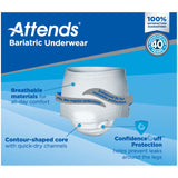 Attends® Bariatric Unisex Adult Absorbent Underwear Pull On with Tear Away Seams 2X-Large Disposable Heavy Absorbency (950228_BG) 12/BG