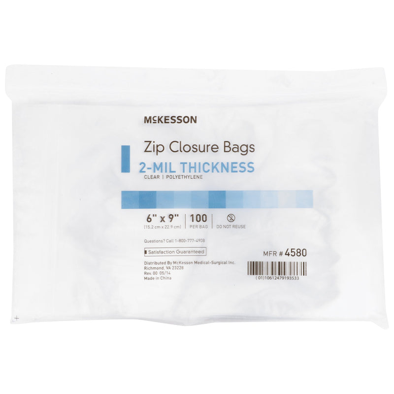 McKesson Reclosable Bag 6 X 9 Inch Polyethylene Clear Zipper Closure (911643_BX) 10/BX