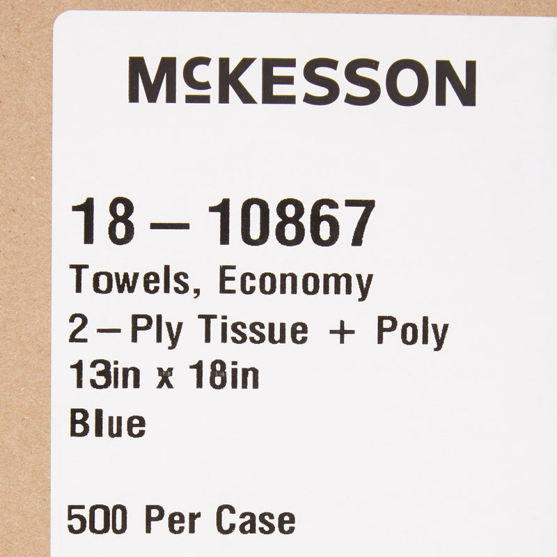 McKesson Procedure Towel 13 W X 18 L Inch Blue NonSterile (201068_CS) 500/CS