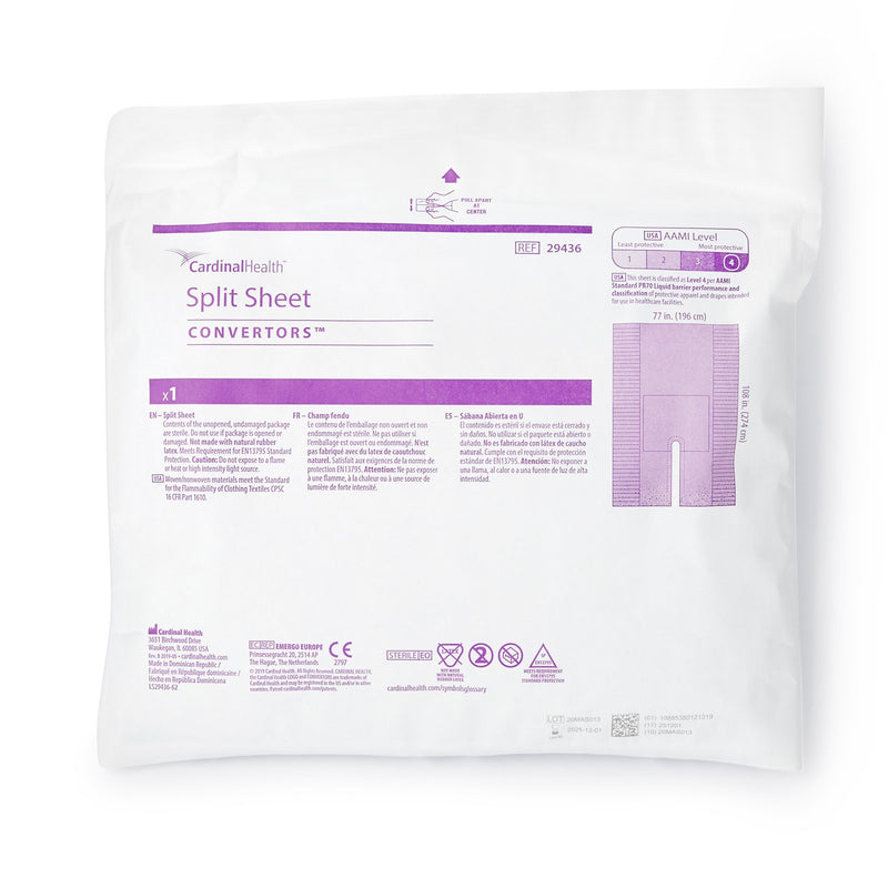 Cardinal Health Orthopedic Drape Split Sheet Drape 77 W X 108 L Inch Sterile (277923_EA) 1/EA