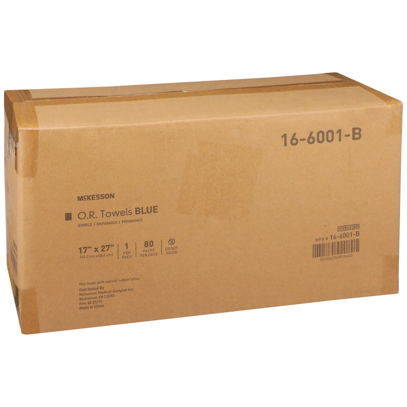 McKesson O.R. Towel 17 W X 27 L Inch Blue Sterile (277859_PK) 1/PK