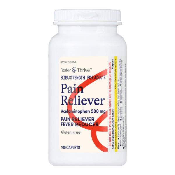 Foster & Thrive™ Pain Relief 500 mg Strength Acetaminophen Caplet 100 per Bottle (1238950_BT) 1/BT