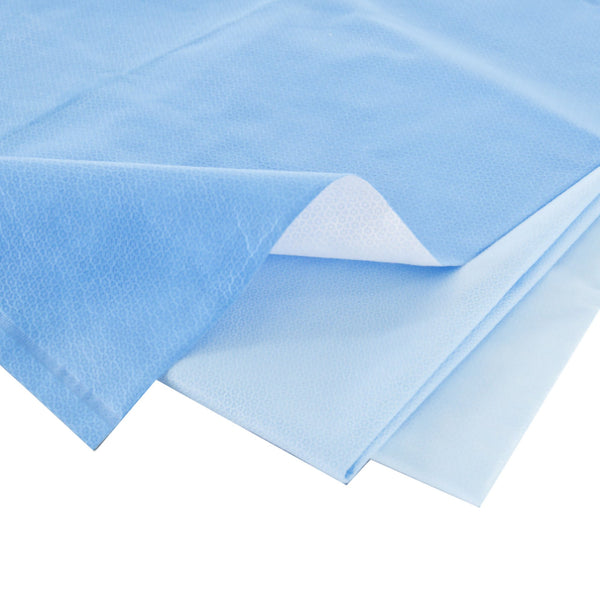 QUICK CHECK* H500 Sterilization Wrap White / Blue 18 X 18 Inch Dual Layer SMS Polypropylene Steam / EO Gas / Hydrogen Peroxide (843035_CS) 288/CS