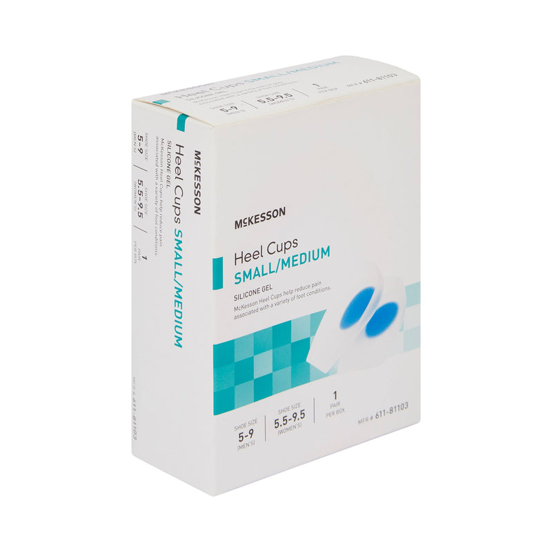 McKesson Heel Cup U-Shaped Silicone Female 5-1/2 to 9-1/2 / Male 5 to 9 Blue / Clear (1132300_PR) 1/PR
