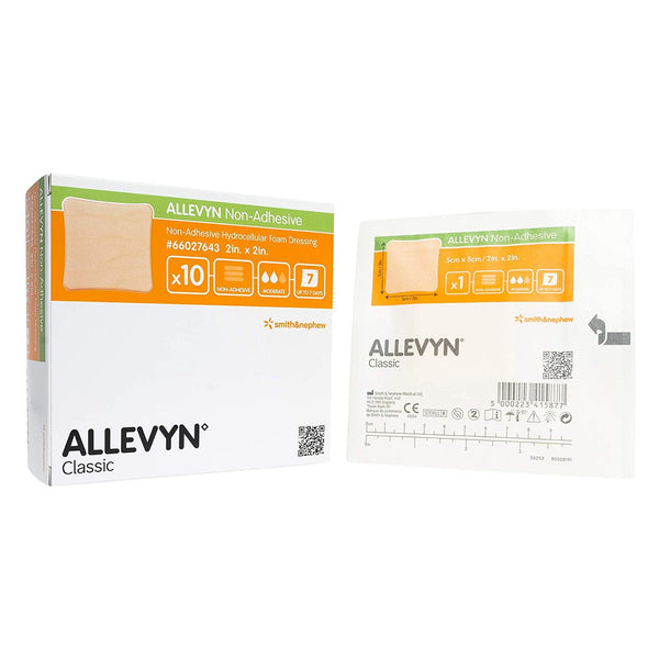 Allevyn Foam Dressing 2 X 2 Inch Without Border Film Backing Nonadhesive Square Sterile (222289_EA) 1/EA