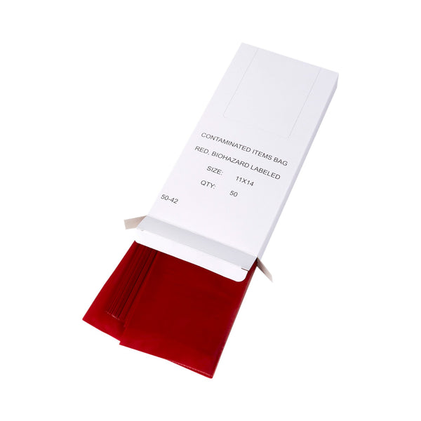 McKesson Biohazard Waste Bag Biohazard Symbol / Infectious Waste 1 to 3 gal. Red 11 X 14 Inch (223411_BX) 50/BX