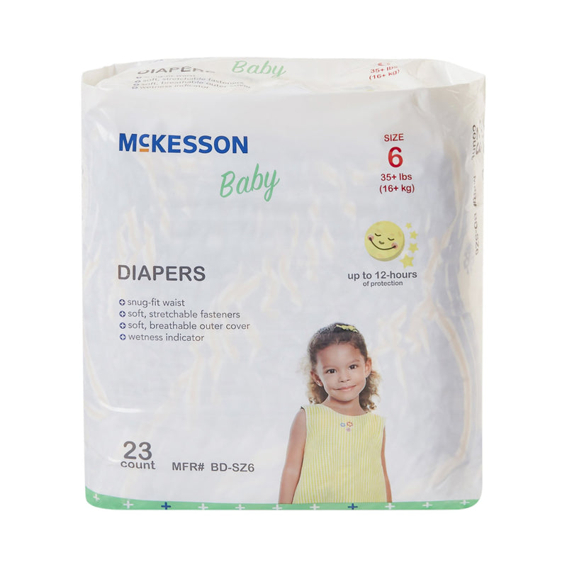 McKesson Unisex Baby Diaper Size 6 Disposable Heavy Absorbency (1144479_BG) 1/BG