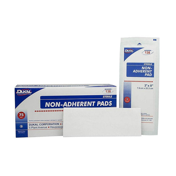 Dukal™ Non-Adherent Dressing 3 X 8 Inch Sterile 1 per Pack (663557_BX) 75/BX