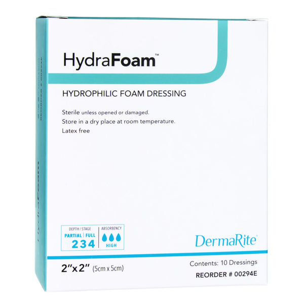 HydraFoam™ Foam Dressing 2 X 2 Inch Without Border Waterproof Backing Nonadhesive Square Sterile (719721_BX) 10/BX