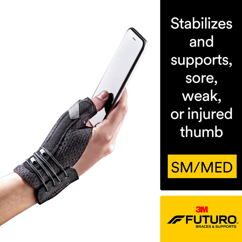 3M™ Futuro™ Deluxe Thumb Stabilizer Adult Small / Medium Lacing System Left or Right Hand Black (1124574_EA) 1/EA