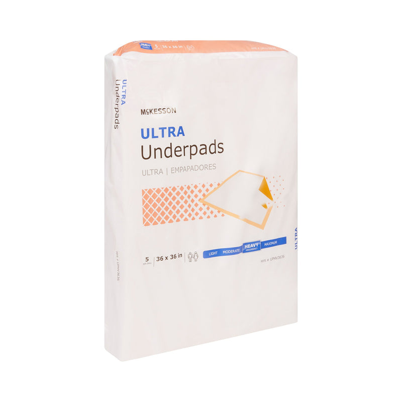 McKesson Ultra Disposable Underpad 36 X 36 Inch Fluff / Polymer Heavy Absorbency (724038_CS) 50/CS